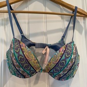 VS padded plunge bra paisley print 34 D